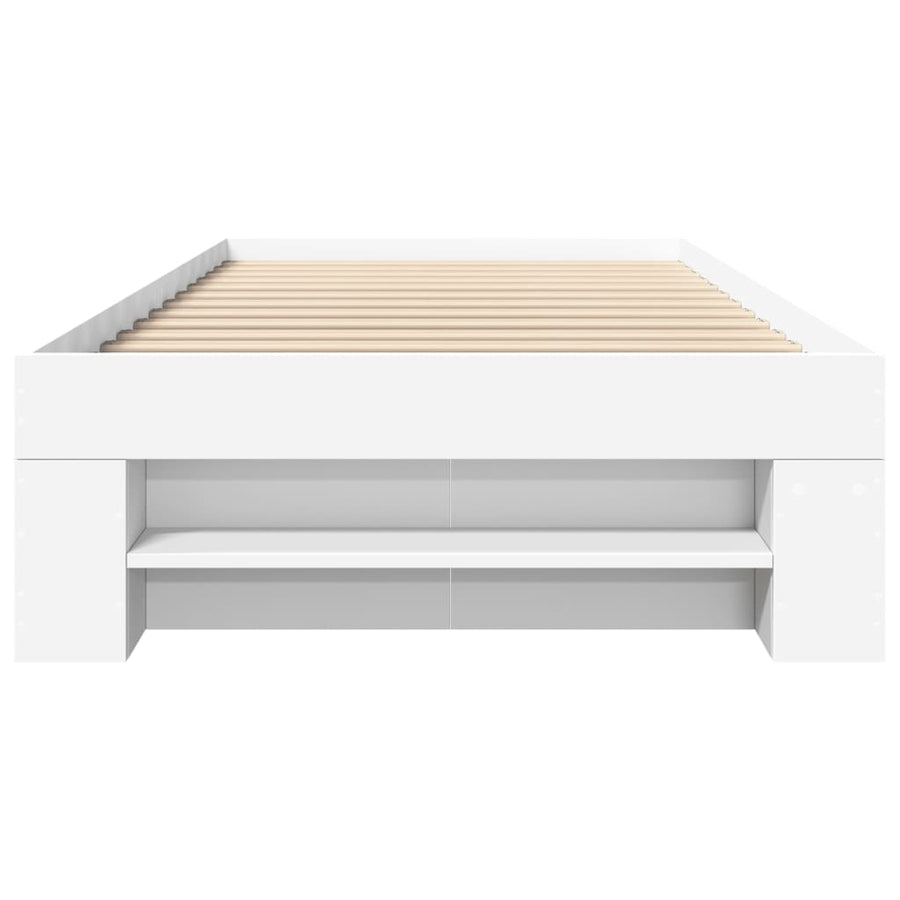 Bedframe bewerkt hout wit 90x200 cm