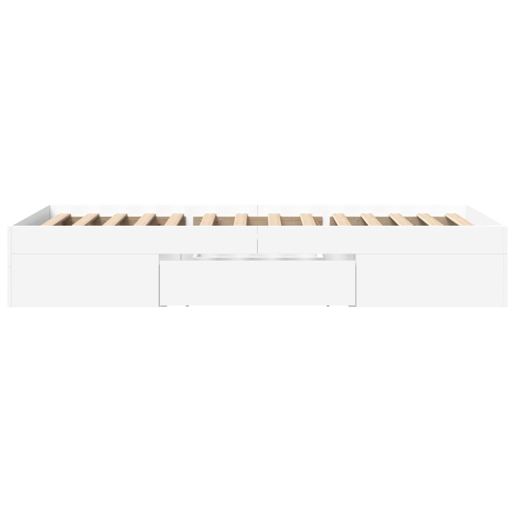 Bedframe bewerkt hout wit 90x200 cm