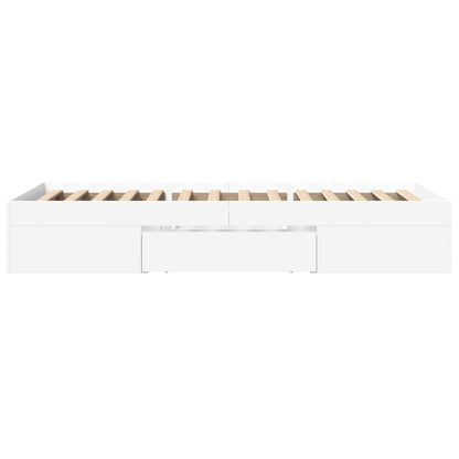 Bedframe bewerkt hout wit 90x200 cm