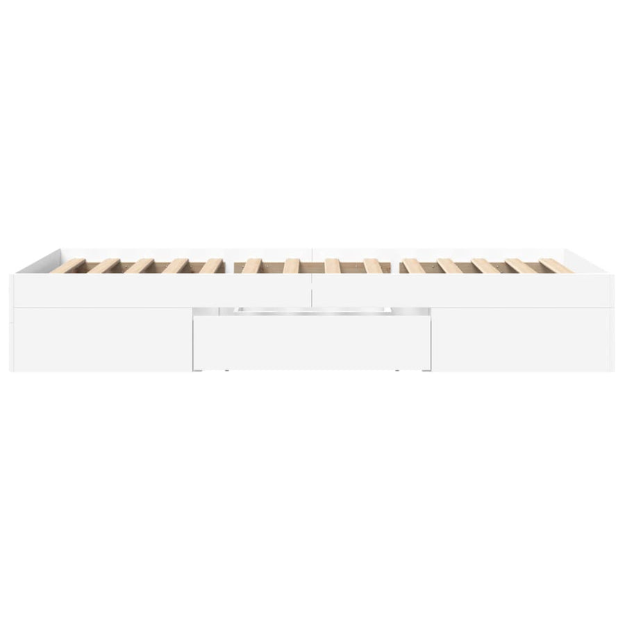 Bedframe bewerkt hout wit 90x200 cm