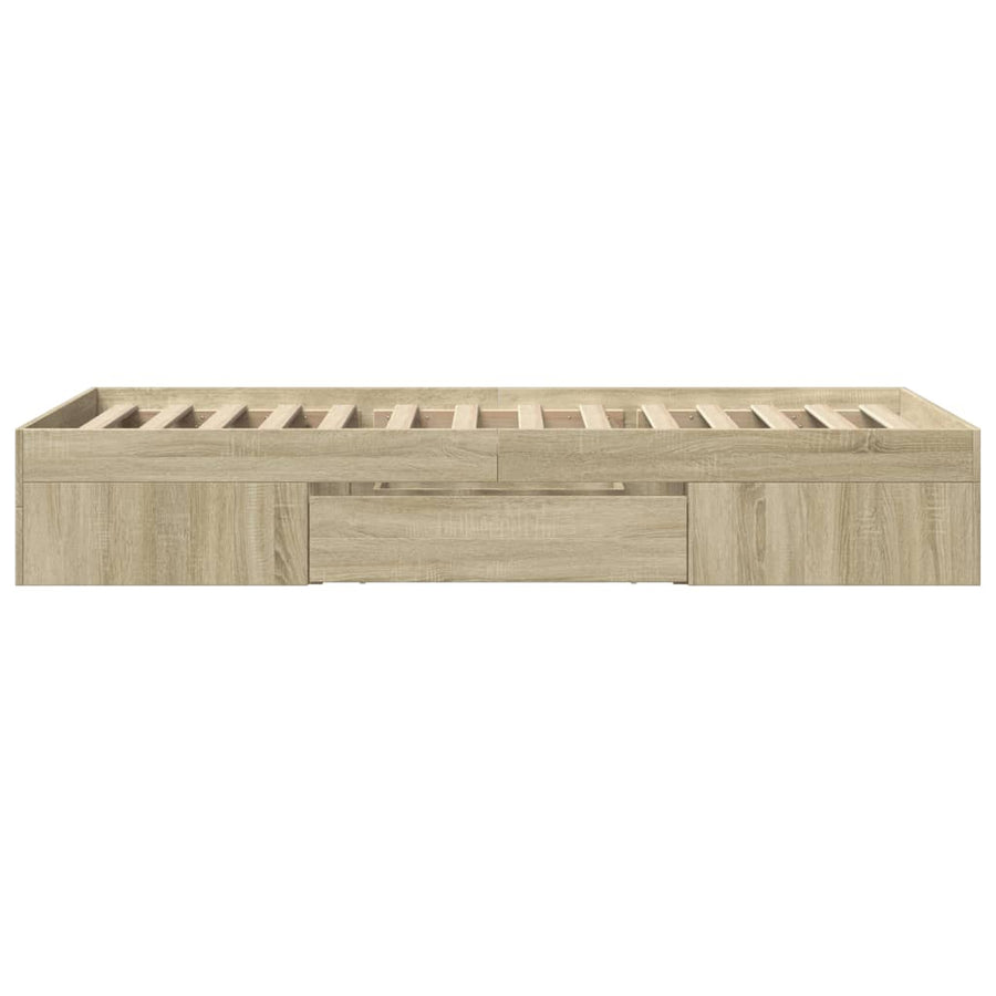 Bedframe bewerkt hout sonoma eikenkleurig 90x200 cm