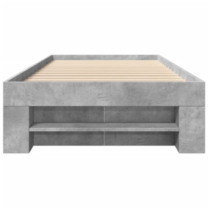 Bedframe bewerkt hout betongrijs 90x200 cm