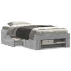 Bed frame engineered wood grey Sonoma oak 90x200 cm