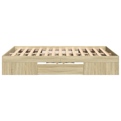 Bedframe bewerkt hout sonoma eikenkleurig 140x190 cm