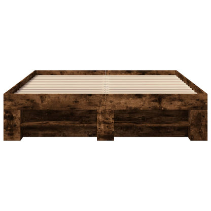 Bedframe bewerkt hout gerookt eikenkleurig 140x190 cm