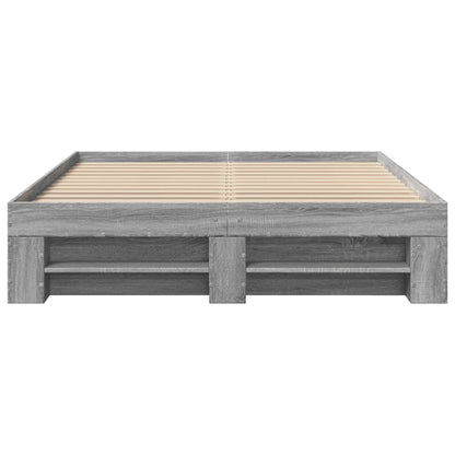 Bedframe bewerkt hout grijs sonoma eikenkleurig 140x190 cm