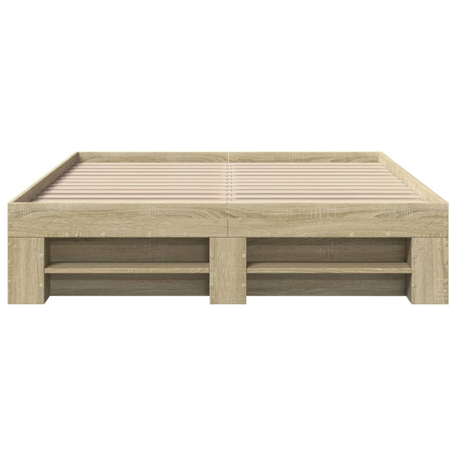 Bedframe bewerkt hout sonoma eikenkleurig 120x190 cm