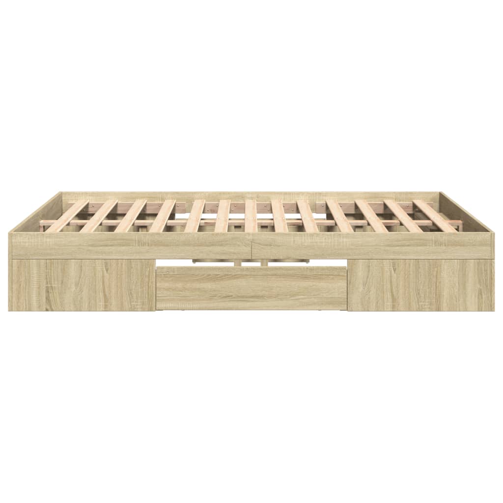 Bedframe bewerkt hout sonoma eikenkleurig 120x190 cm