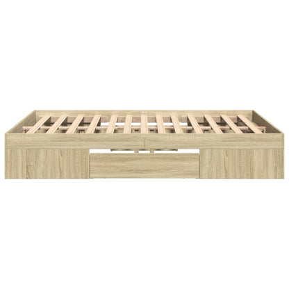 Bedframe bewerkt hout sonoma eikenkleurig 120x190 cm