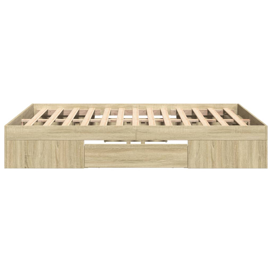 Bedframe bewerkt hout sonoma eikenkleurig 120x190 cm