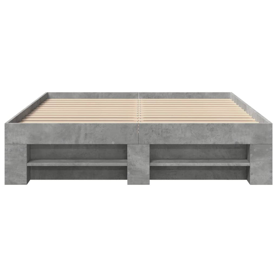 Bedframe bewerkt hout betongrijs 120x190 cm