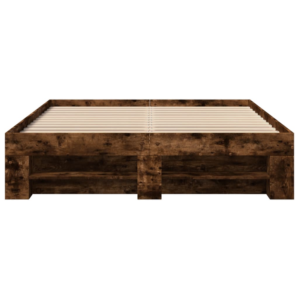 Bedframe bewerkt hout gerookt eikenkleurig 120x190 cm