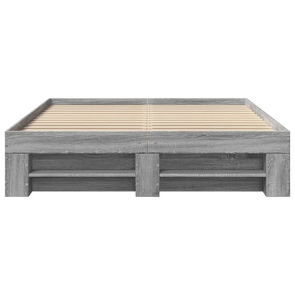 Bedframe bewerkt hout grijs sonoma eikenkleurig 120x190 cm