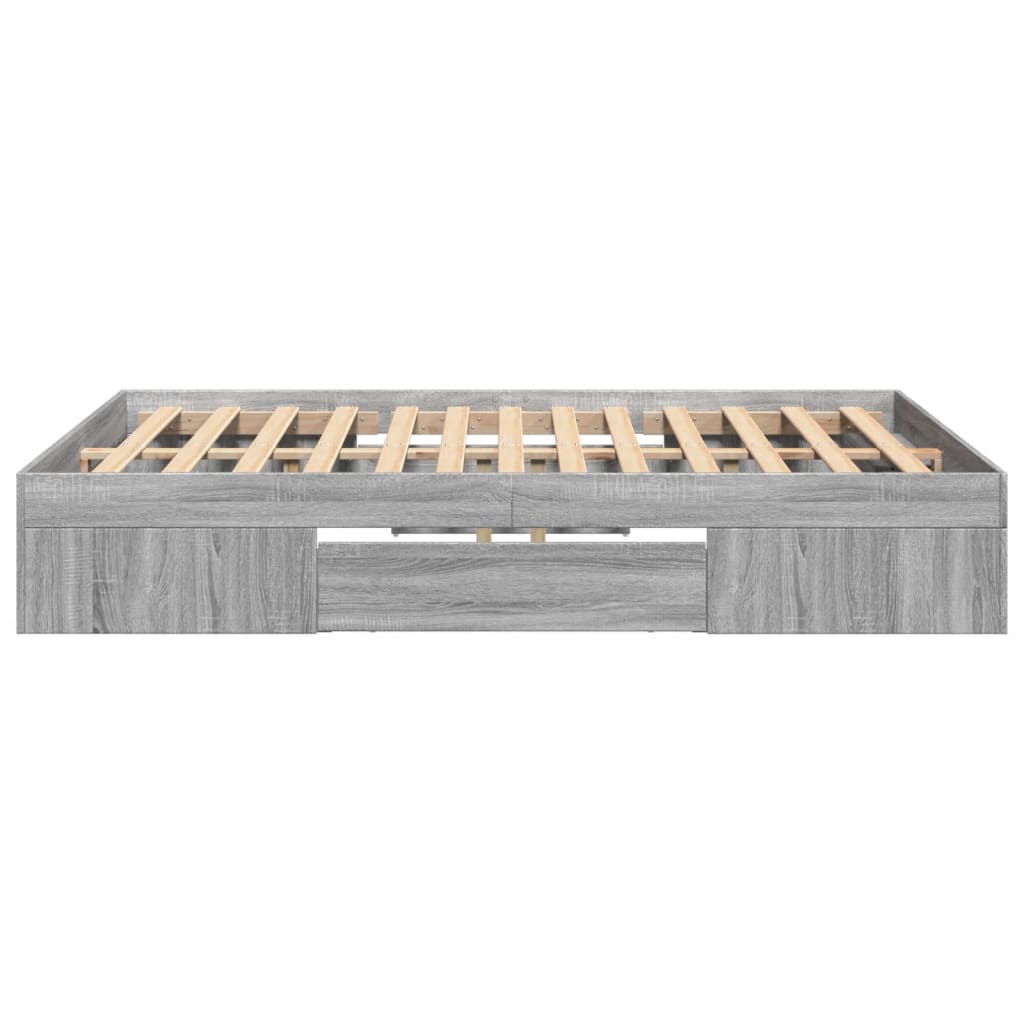 Bedframe bewerkt hout grijs sonoma eikenkleurig 120x190 cm