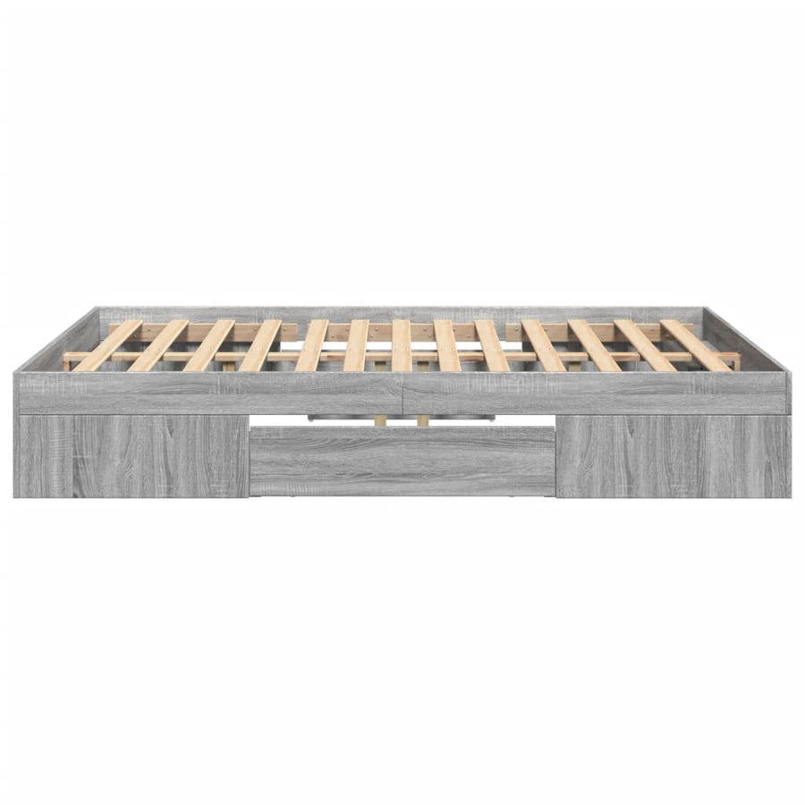 Bedframe bewerkt hout grijs sonoma eikenkleurig 120x190 cm
