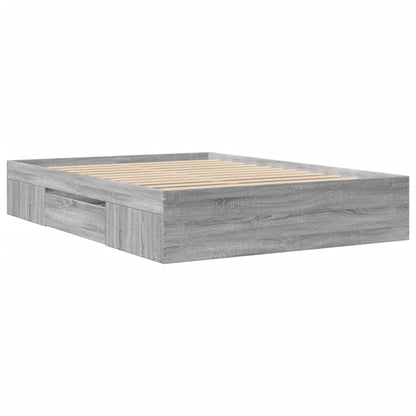 Bedframe bewerkt hout grijs sonoma eikenkleurig 120x190 cm