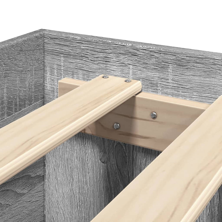 Bedframe bewerkt hout grijs sonoma eikenkleurig 120x190 cm
