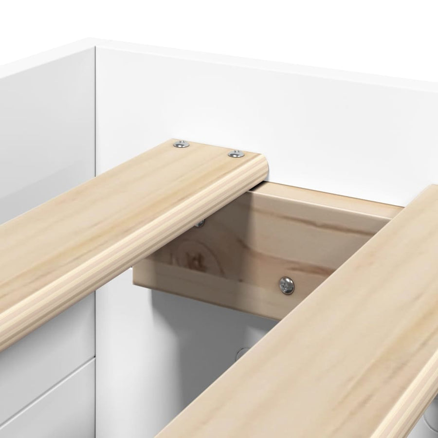 Bedframe bewerkt hout wit 90x190 cm
