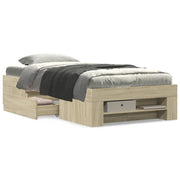 Bedframe 90x190 cm bewerkt hout sonoma eiken