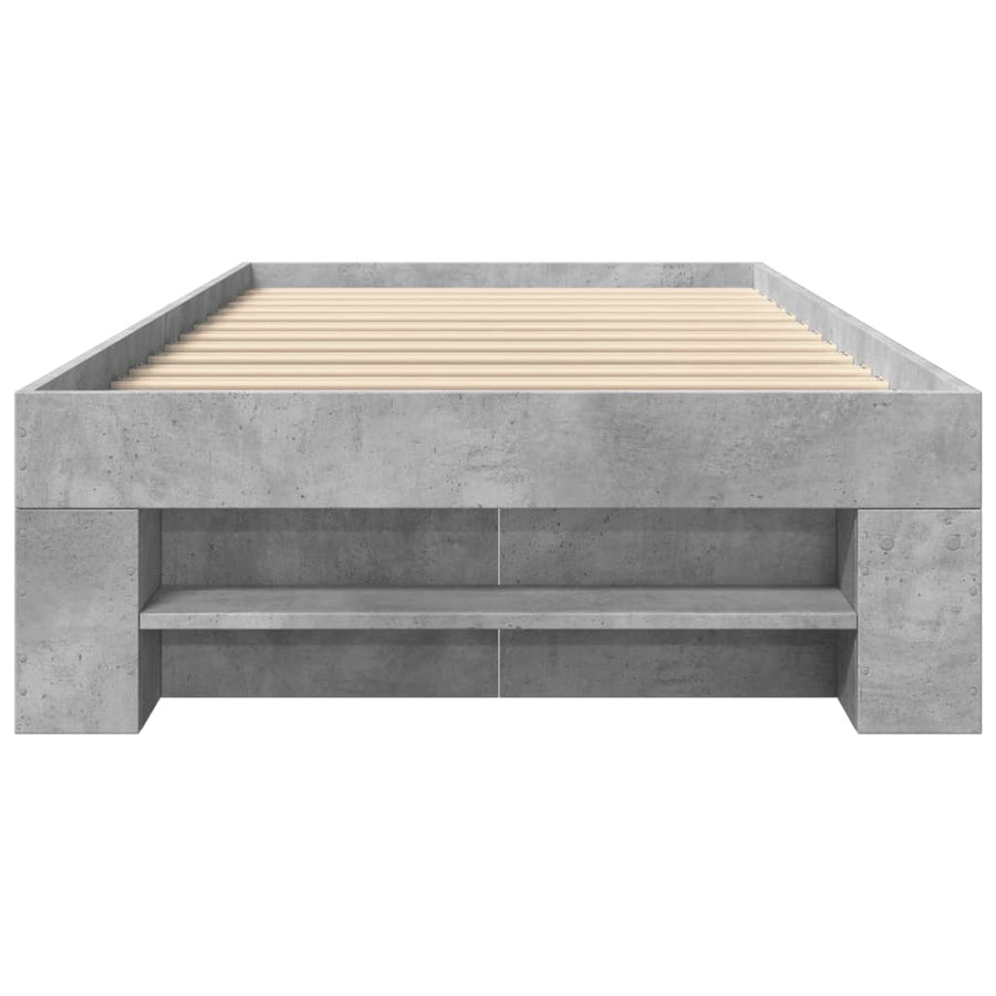 Bedframe bewerkt hout betongrijs 90x190 cm