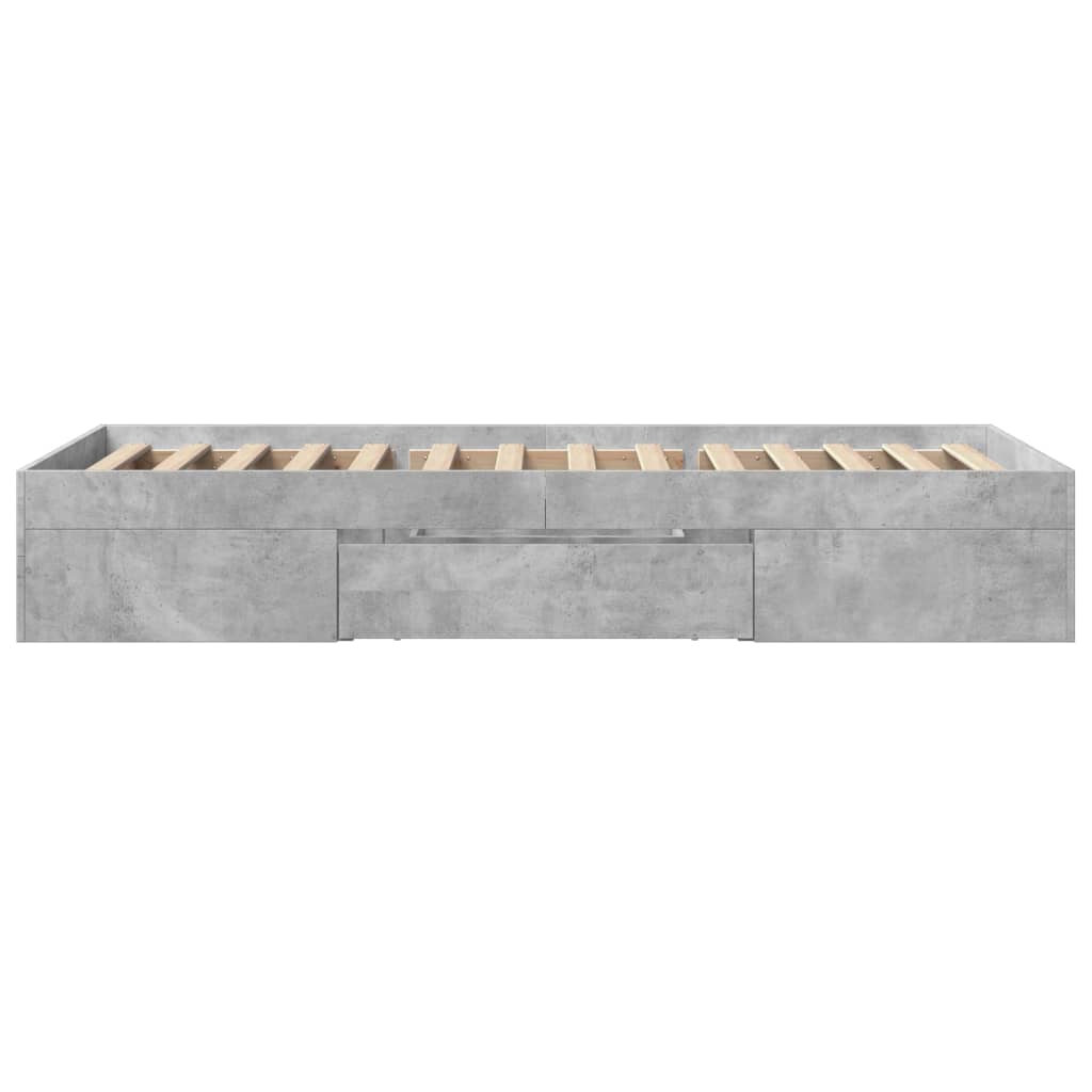 Bedframe bewerkt hout betongrijs 90x190 cm