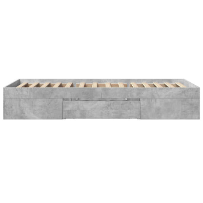 Bedframe bewerkt hout betongrijs 90x190 cm