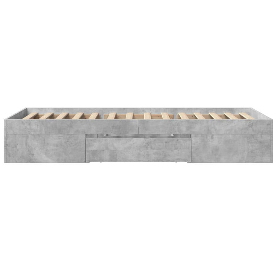 Bedframe bewerkt hout betongrijs 90x190 cm