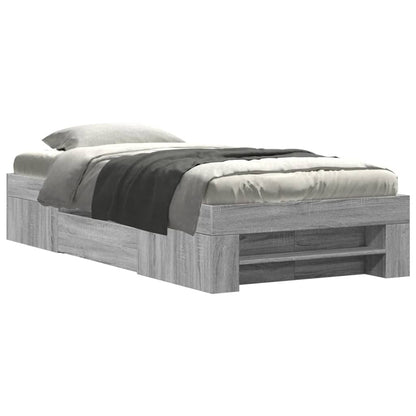 Bedframe bewerkt hout grijs sonoma eikenkleurig 90x190 cm