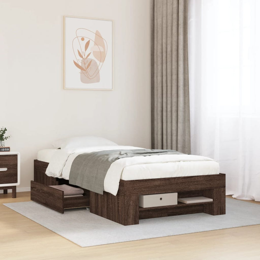 Bedframe Zonder Matras Bewerkt Hout 90 x 190 cm
