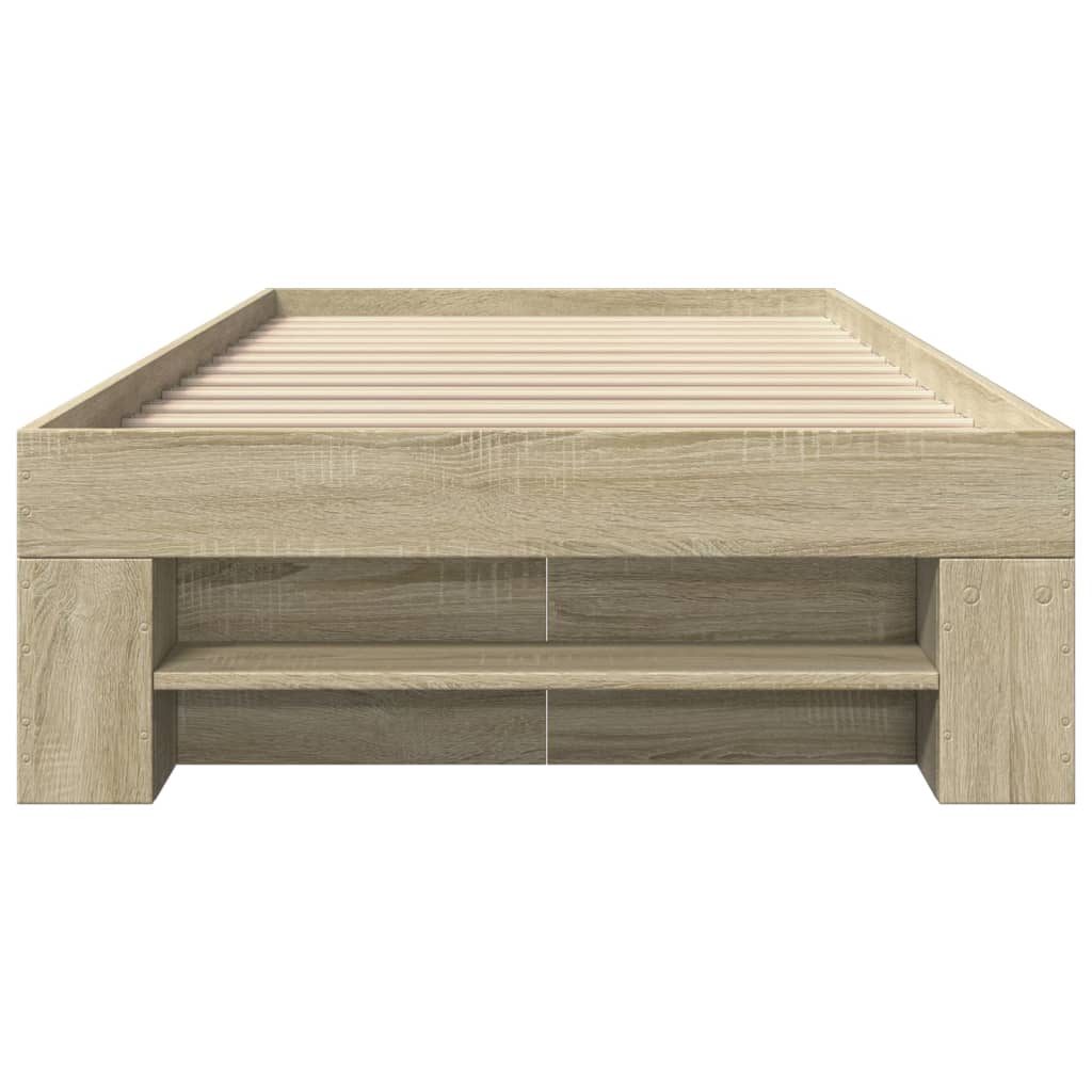Bedframe bewerkt hout sonoma eikenkleurig 75x190 cm