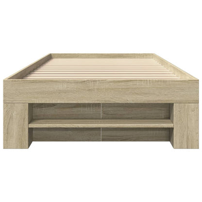 Bedframe bewerkt hout sonoma eikenkleurig 75x190 cm