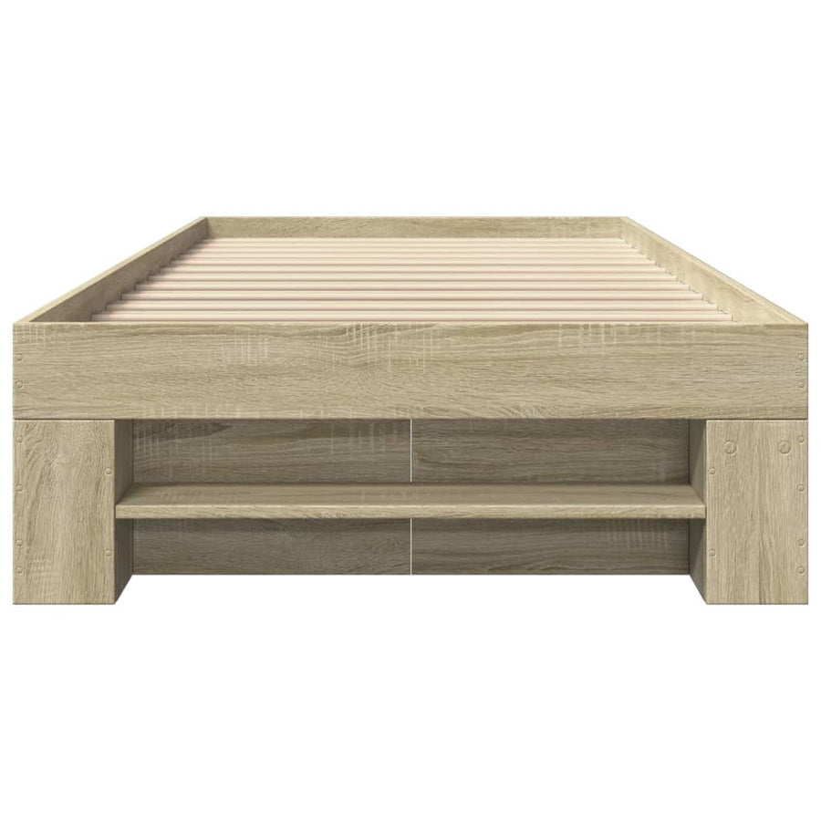 Bedframe bewerkt hout sonoma eikenkleurig 75x190 cm