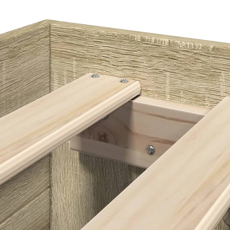 Bedframe bewerkt hout sonoma eikenkleurig 75x190 cm