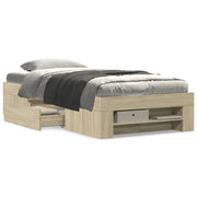 Bed frame without mattress wood Sonoma oak 75x190 cm