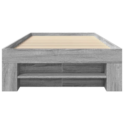 Bedframe bewerkt hout grijs sonoma eikenkleurig 75x190 cm