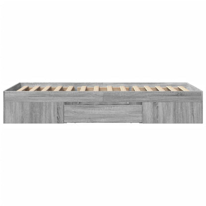Bedframe bewerkt hout grijs sonoma eikenkleurig 75x190 cm