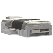 Bed frame engineered wood grey Sonoma oak 75x190 cm