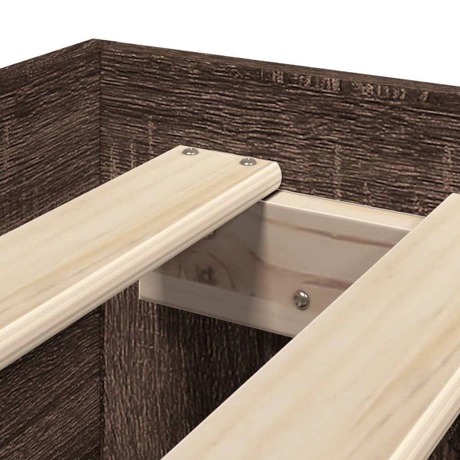 Bedframe bewerkt hout bruin eikenkleur 75x190 cm