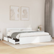 Bedframe Met Hoofdeinde Zonder Matras 200 x 200 cm Wit
