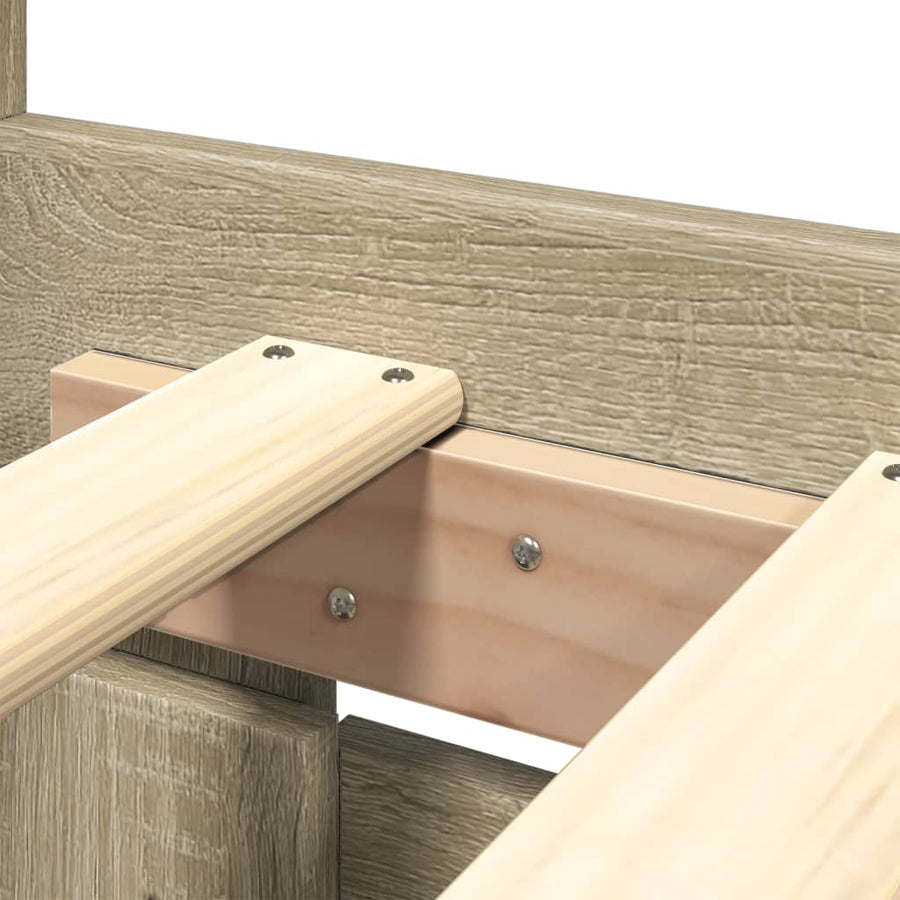 Bedframe Met Hoofdeinde Bewerkt Hout 200 x 200 cm Sonoma eiken