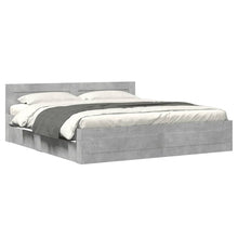 Bedframe Met Hoofdeinde Bewerkt Hout 200 x 200 cm Betongrijs