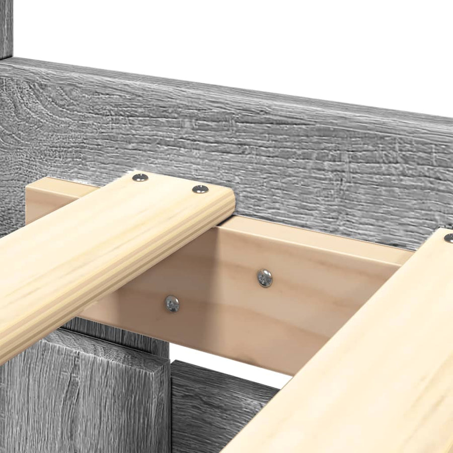 Bedframe met hoofdeinde bewerkt hout grijs sonoma 200x200 cm