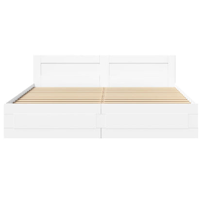 Bedframe Met Hoofdeinde Zonder Matras 180 x 200 cm Wit