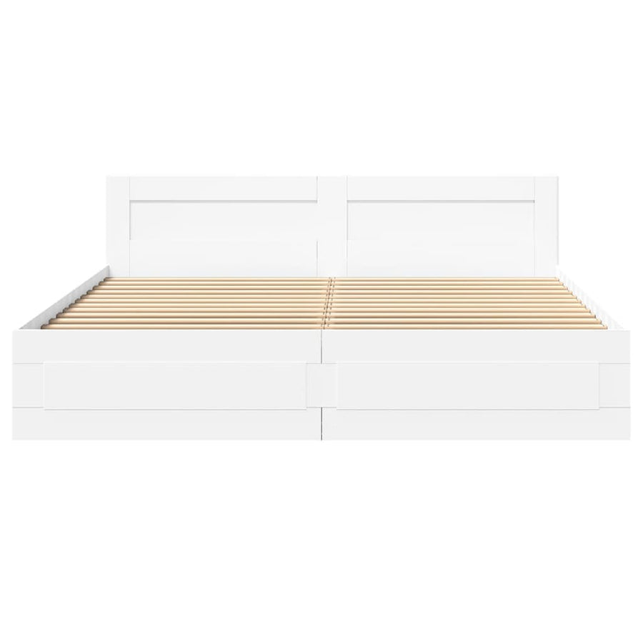 Bedframe Met Hoofdeinde Zonder Matras 180 x 200 cm Wit