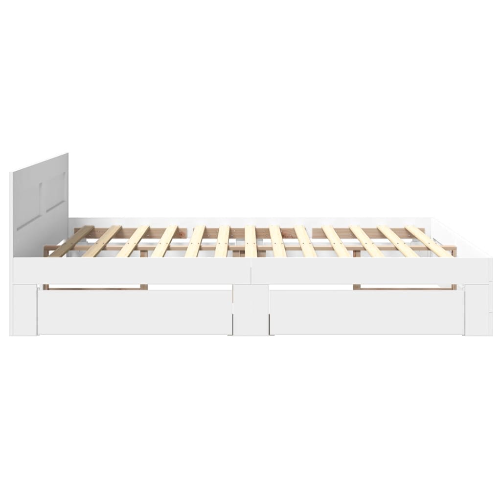 Bedframe Met Hoofdeinde Zonder Matras 180 x 200 cm Wit