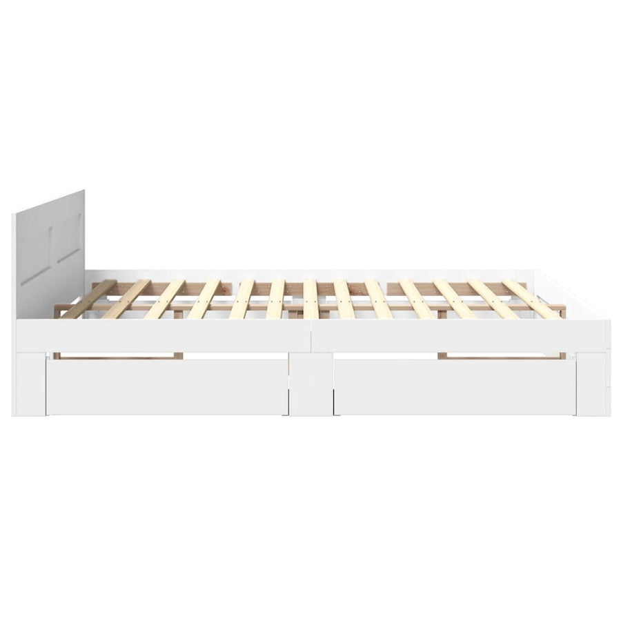 Bedframe Met Hoofdeinde Zonder Matras 180 x 200 cm Wit