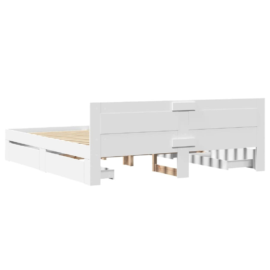 Bedframe Met Hoofdeinde Zonder Matras 180 x 200 cm Wit