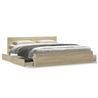 Bedframe 180x200 cm bewerkt hout sonoma eiken