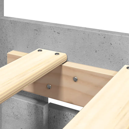 Bedframe met hoofdeinde bewerkt hout betongrijs 180x200 cm