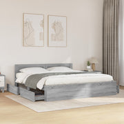 Bedframe 180x200 cm bewerkt hout grijs sonoma